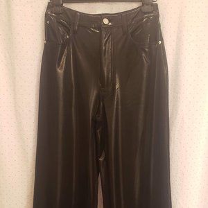WEWOREWHAT SIZE 26 BLACK PLEATHER PANTS